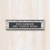 Elegante Damast Art Deco naamplaat - deur bord (Voorkant)