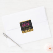 Elegante Damast en Gouden Swirls Prijs Label (Envelop)