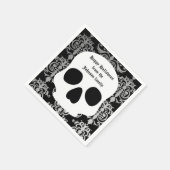 Elegante damast en schedel Halloween gepersonalise Servet (Hoek)