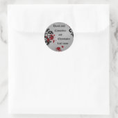 Elegante damast Halloween bruiloft dank u Ronde Sticker (Tas)