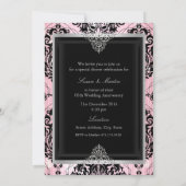 Elegante Damast Huwelijksjubileum Uitnodiging (Achterkant)