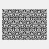Elegante damast Inpakpapier Plat Vel Set van 3 (Voorkant 2)