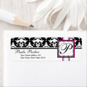 Elegante Damast Monogram P Chique Labels (Insitu)