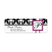 Elegante Damast Monogram P Chique Labels (Voorkant)