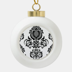 Elegante Damast Naadloze Textuur Keramische Bal Ornament