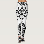 Elegante Damast Naadloze Textuur Leggings (Achterkant)
