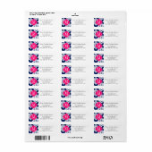 Elegante Damast Navy & Roze Custom Monogrammed Etiket (Full Sheet)