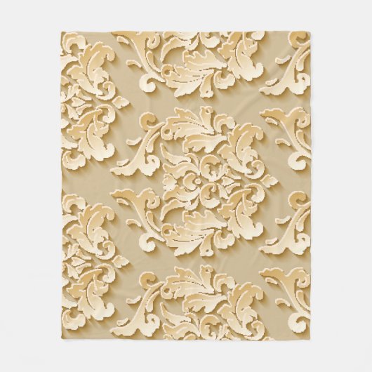 Elegante damast patroontextuur fleece deken (Voorkant)