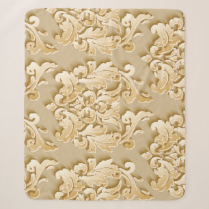 Elegante damast patroontextuur sherpa deken