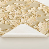 Elegante damast patroontextuur sherpa deken (3/4)
