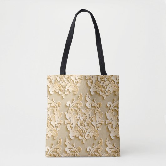 Elegante  damast patroontextuur tote bag (Voorkant)