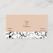 Elegante damast ranken naamkaartje (Achterkant)