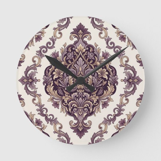 Elegante Damast Ronde Klok (Voorkant)