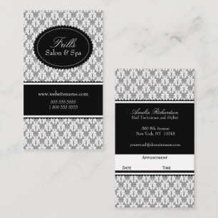 Elegante Damast Salon Afsprakenkaartje