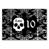 Elegante damast schedel Halloween tafelnummer (Achterkant)