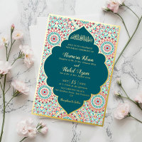 Elegante Damast Sierlijke Mihrab Moslim Bruiloft