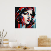 Elegante dame Art Deco liefhebbers Poster (Keuken)