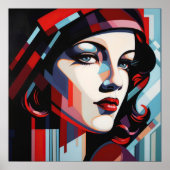 Elegante dame Art Deco liefhebbers Poster (Voorkant)