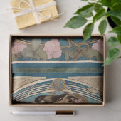 Elegante Dame Art Nouveau Blauwgroen Ephemera Tissuepapier (Geschenk)