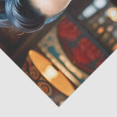 Elegante dame baas met Tattoo en draak decoupage Tissuepapier (Detail)