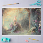 Elegante dame & een pauw, levendige portretkunst tissuepapier (Craft)