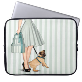 Elegante dame en pug laptop sleeve
