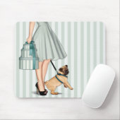 Elegante dame en pug muismat (Met muis)