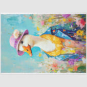 Elegante Dame Gans Whimsical Lente Decoupage Tissuepapier (Voorkant)