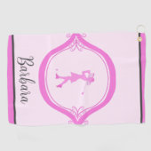Elegante Dame Golfer Gepersonaliseerd Golfhanddoek (Horizontaal)