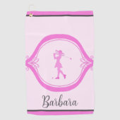 Elegante Dame Golfer Gepersonaliseerd Golfhanddoek (Voorkant)