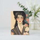 Elegante dame in een Pet Briefkaart (Staand voorkant)