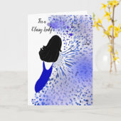 Elegante dame in het blauw kaart (Gele Bloem)