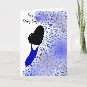 Elegante dame in het blauw kaart