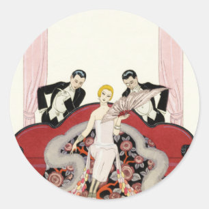 Elegante dame in Parijs Art Deco Stickers