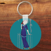 Elegante dame in Parijse mode uit de jaren 20 Sleutelhanger (Voorkant)