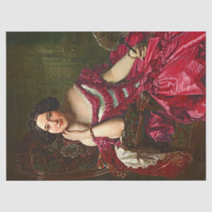  elegante dame in rood-ontledingspapier tissuepapier