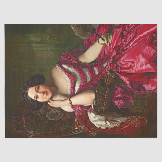  elegante dame in rood-ontledingspapier tissuepapier (Voorkant)