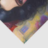 elegante dame in zwarte decoupage tissuepapier (Detail)