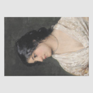 Elegante dame met een parel Ketting Tissuepapier