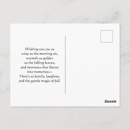 Elegante dame met kat Gelukkige herfst  Briefkaart (Achterkant)