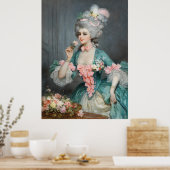 Elegante dame met rozen poster (Keuken)
