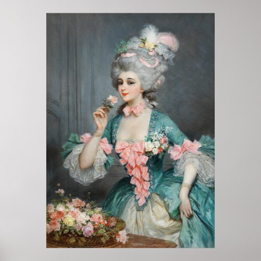 Elegante dame met rozen poster (Voorkant)