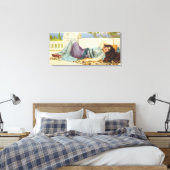  elegante dame omlaag, ontspannen canvas afdruk (Insitu (Slaapkamer))