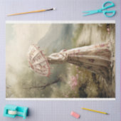 Elegante dame & parasol portretkunst tissuepapier (Craft)