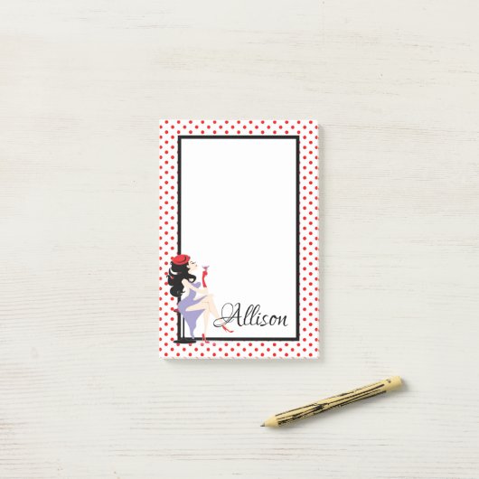 Elegante Dame Post-it® Notes (Op bureau)