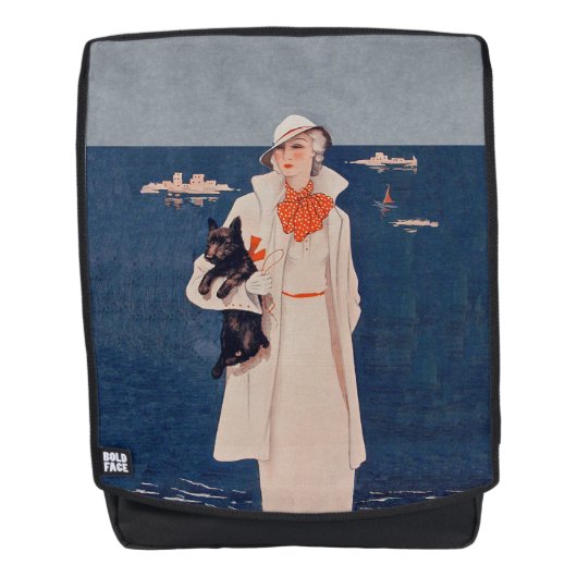 Elegante  dame van Ocean Holding Scotty Dog Rugtassen (Voorkant)