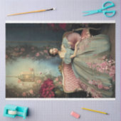 Elegante Dame zittend, Shabby Chic & Floral Art Tissuepapier (Craft)