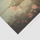 Elegante Dame zittend, Shabby Chic & Floral Art Tissuepapier (Detail)