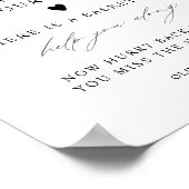 Elegante Dames Badkamer Mand Trouwbord Poster (Hoek)