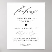 Elegante Dames Badkamer Mand Trouwbord Poster (Voorkant)